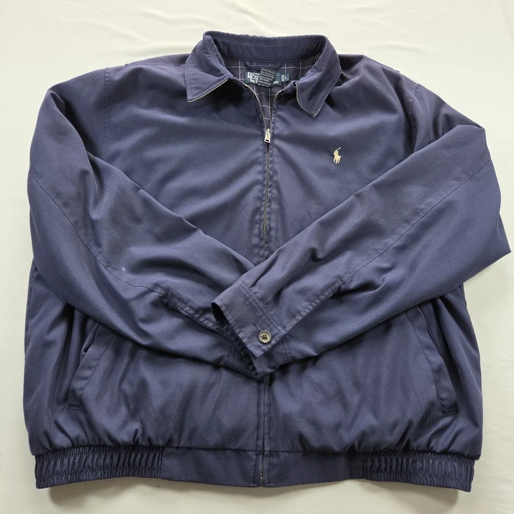 Vintage Polo Ralph Lauren Bi-Swing Windbreaker Jacket Navy Blue Men's XL 90s
